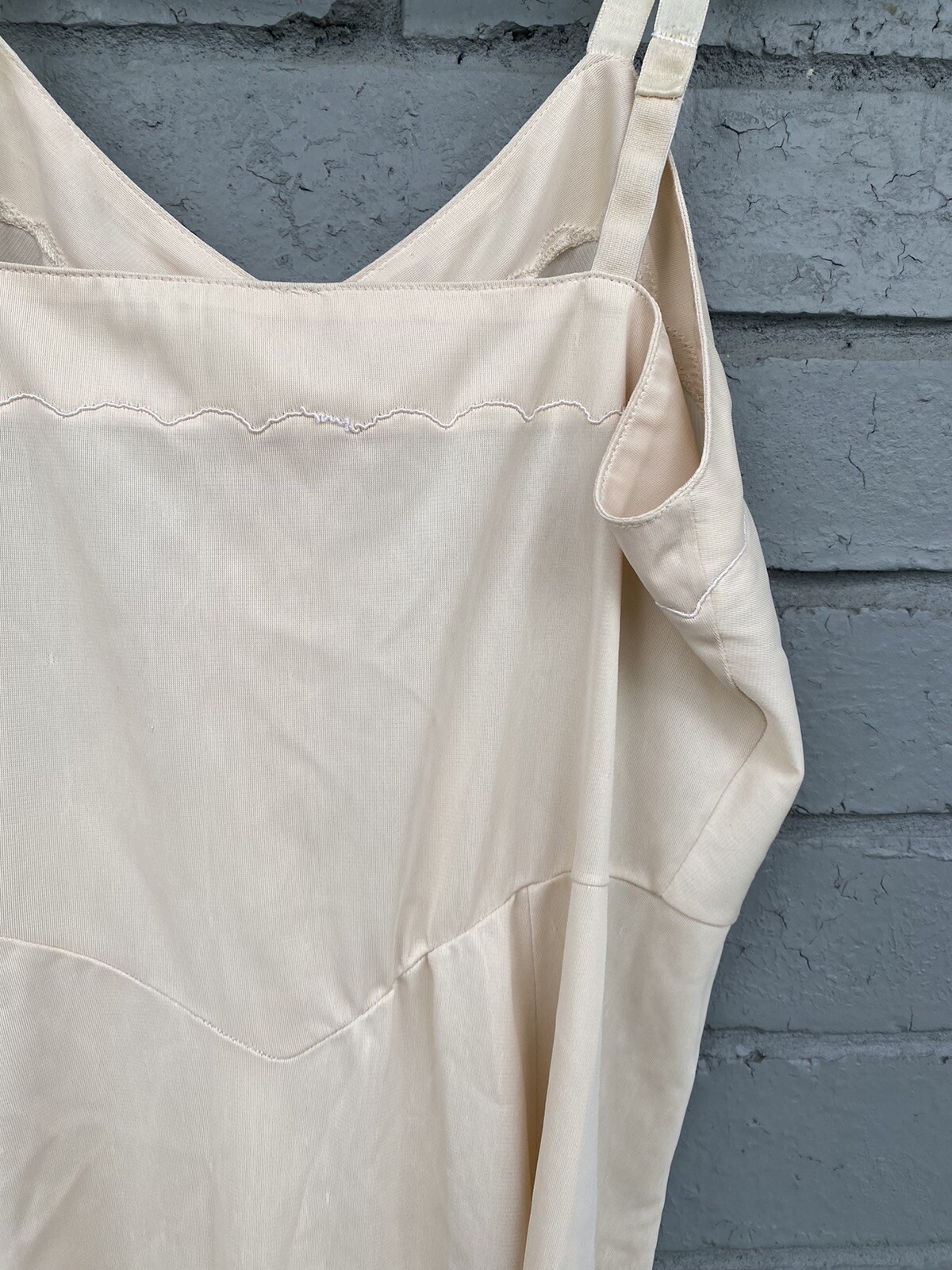 Vintage Sears The doesnt Slip, Slip Sheer Nightgown Fortrel Polyester 34 Short
