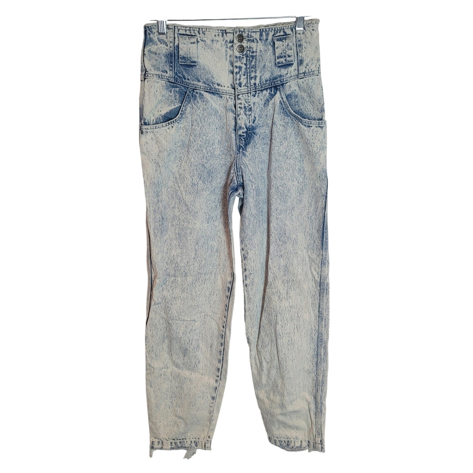Filippo-Totti Vintage Women Acid Wash High Waist Tapered Jeans Blue 29″ Waist