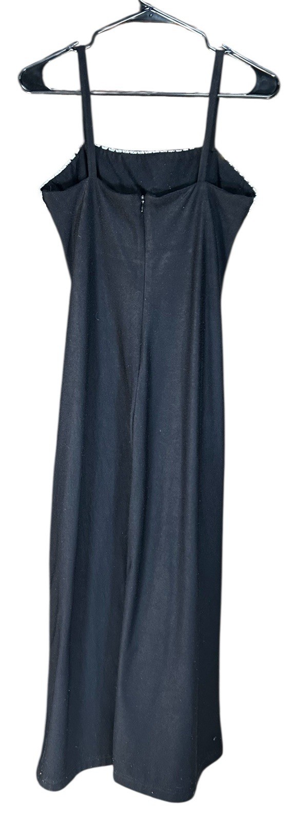 Vintage Citi Dress Maxi w/ Shrug Jacket Geo Metallic Black & Silver Size 8