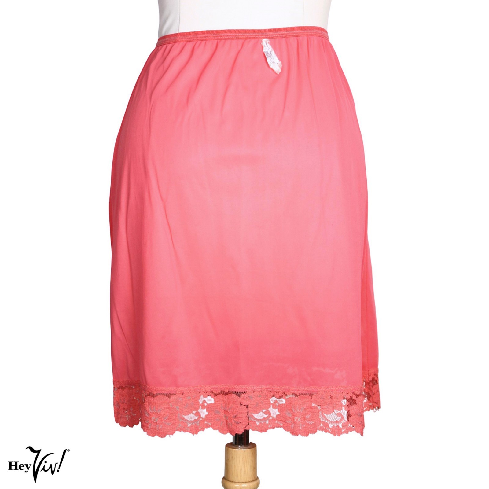 Vintage Hot Pink Half Slip Lace Hem Waist 22-26 L 19 Stylegirl Lingerie -Hey Viv