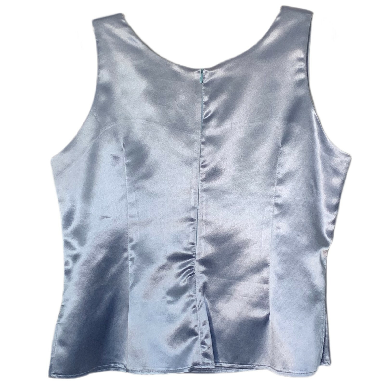 Vintage 80s Criscione New York Women’s Sz L Blue Rhinestone Tank Sleeveless Top
