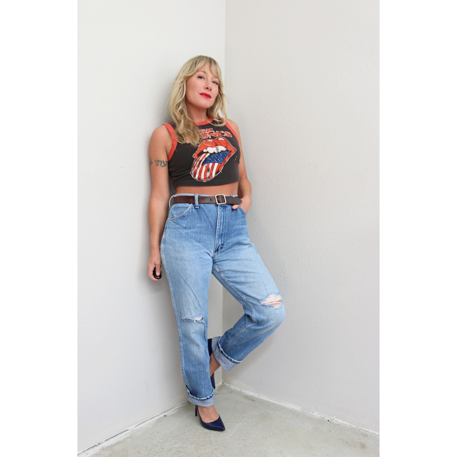 1980’s Vintage USA Made Rustler Distressed Jeans ~ Women’s SM MD 30″ 31″ Waist