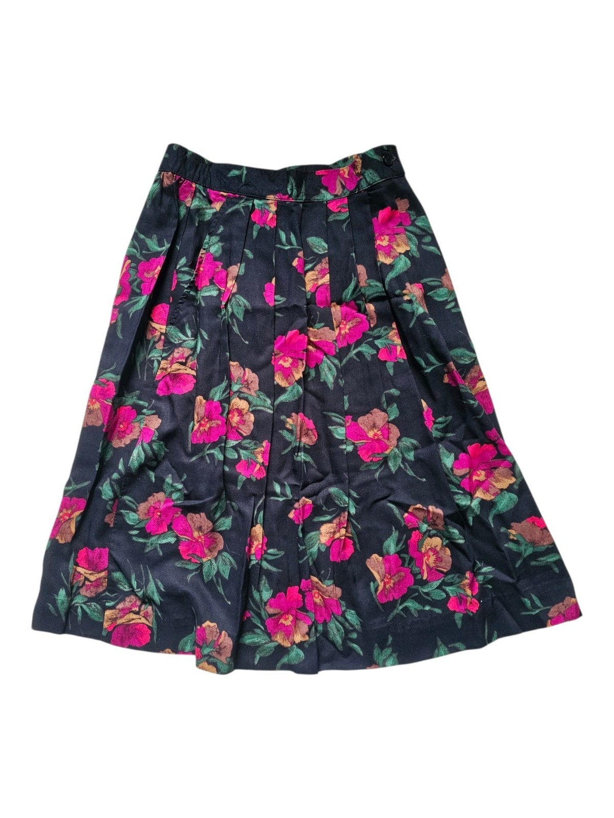 VTG 70s Worthington floral pleated skirt . size 6 . made in USA