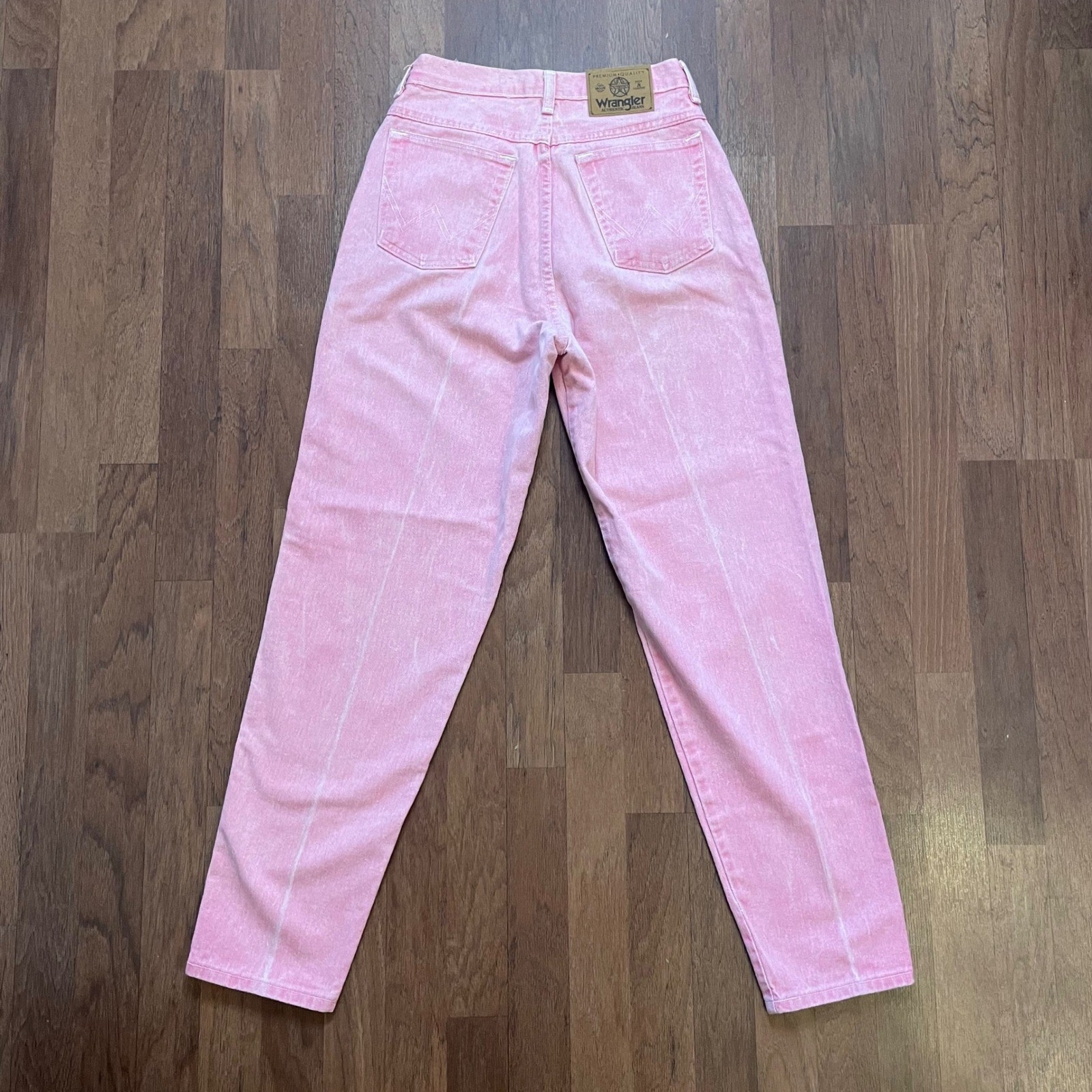 Vintage Wrangler Pink Acid Wash High Waisted Tapered Jeans 981JRPK Made in USA 9