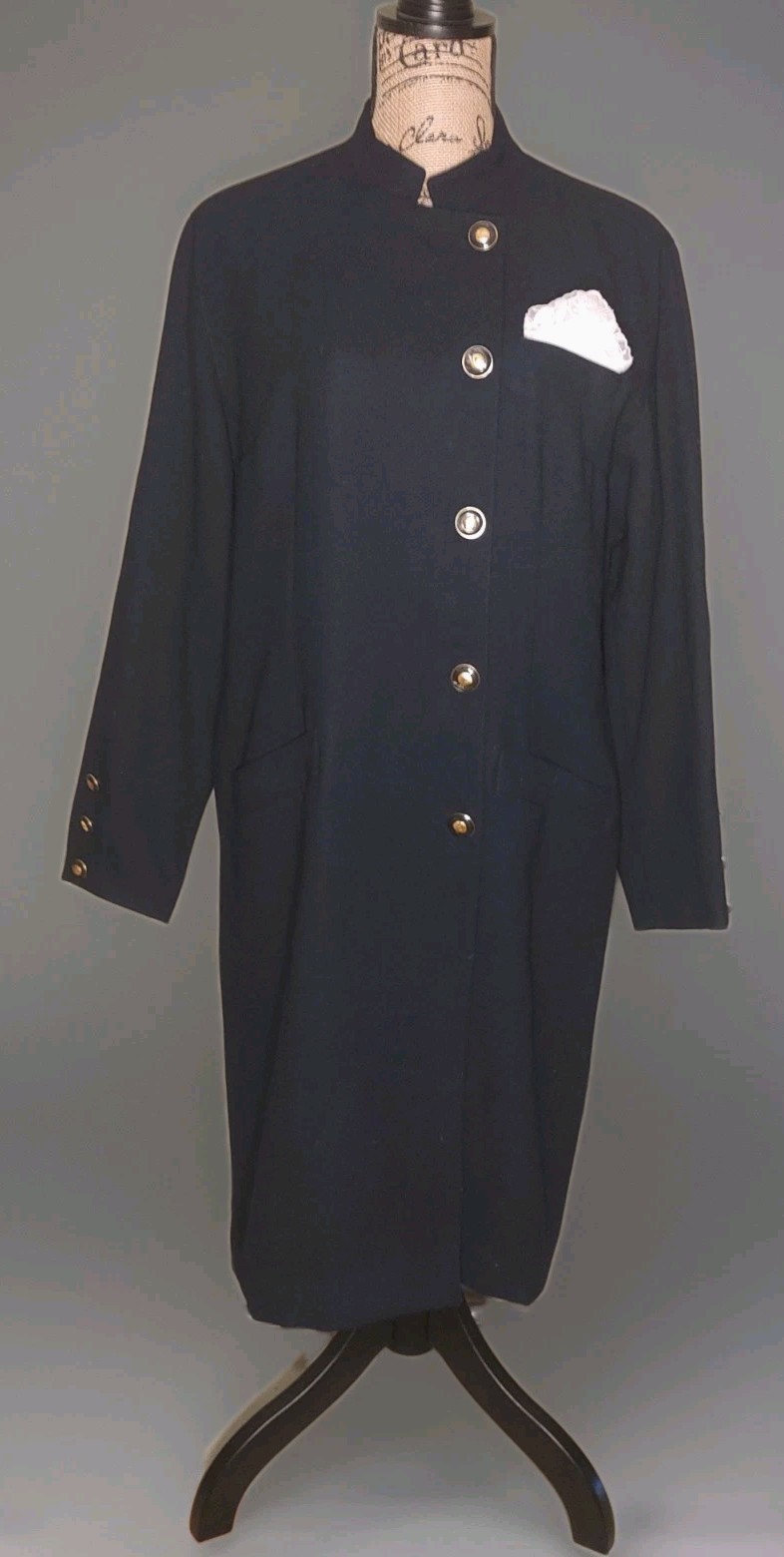 MARKWALD – Classic Navy Lined Wool Blend Jacket Dress – Women’s Size 12