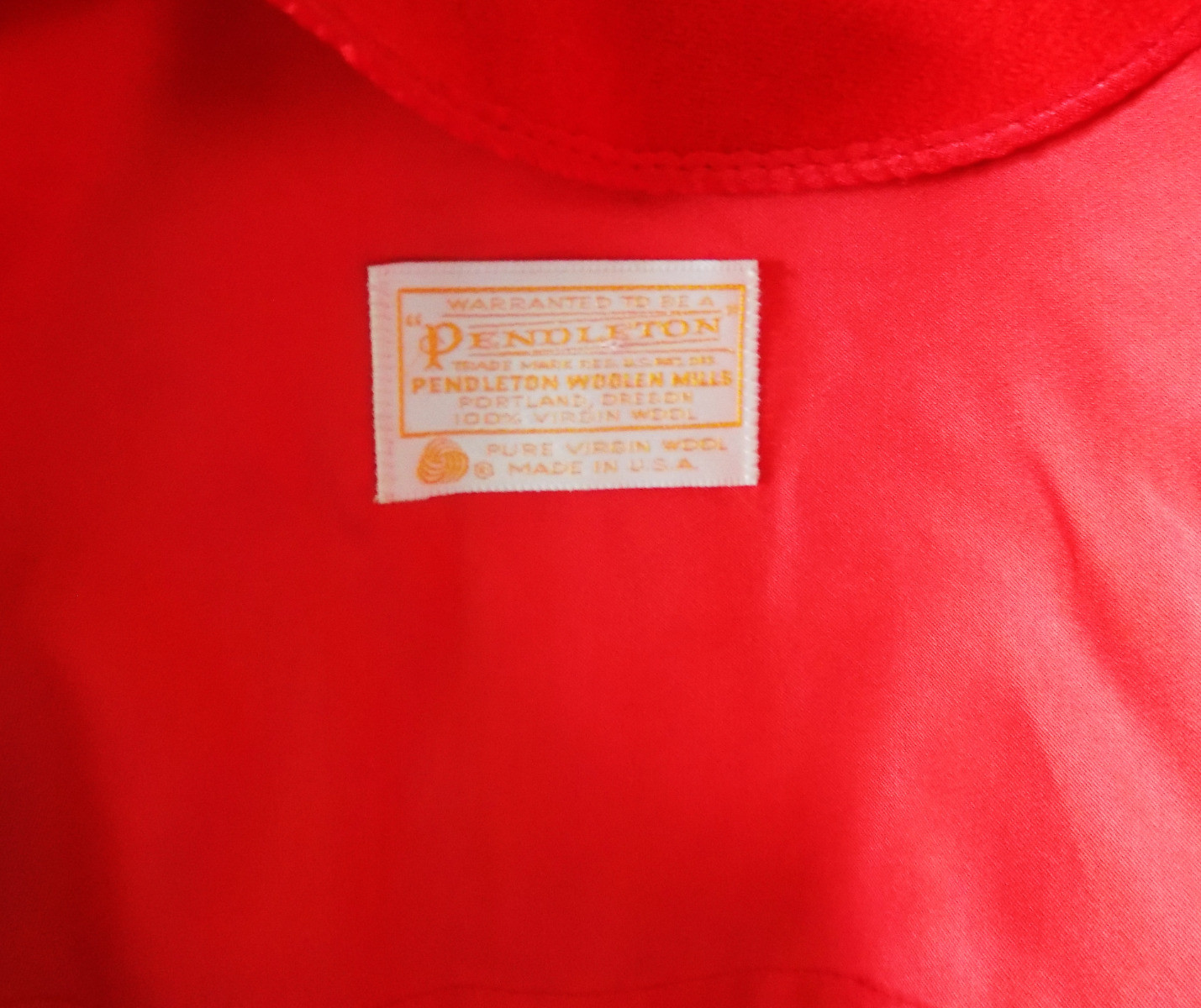 Vintage Lipstick Red Pendleton Wool Short Jacket B38 Virgin Wool Size 10