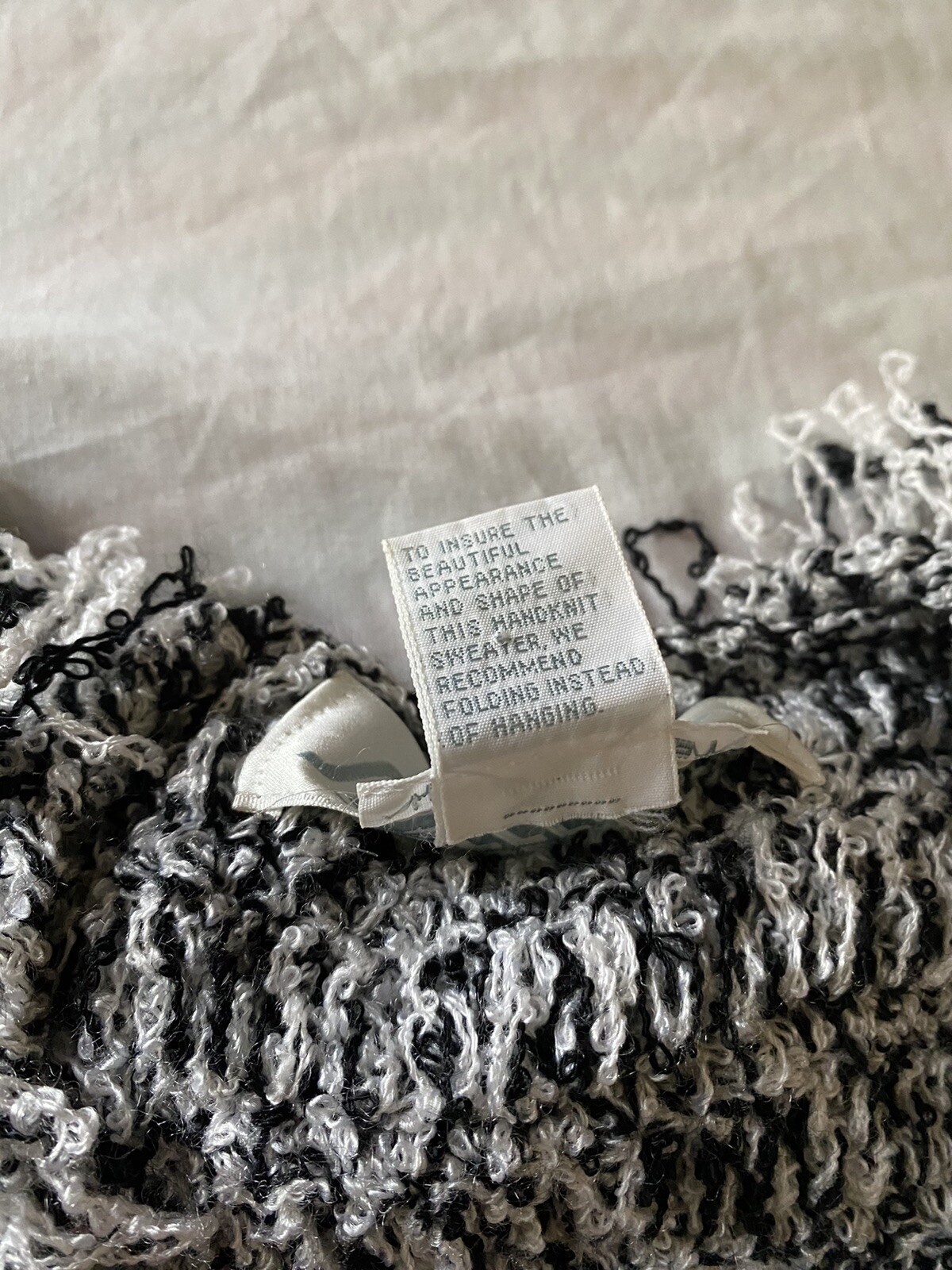 Vintage SIDE EFFECTS Hand Crochet Sweater Women Small Eyelash Knit Fluffy Fuzzy