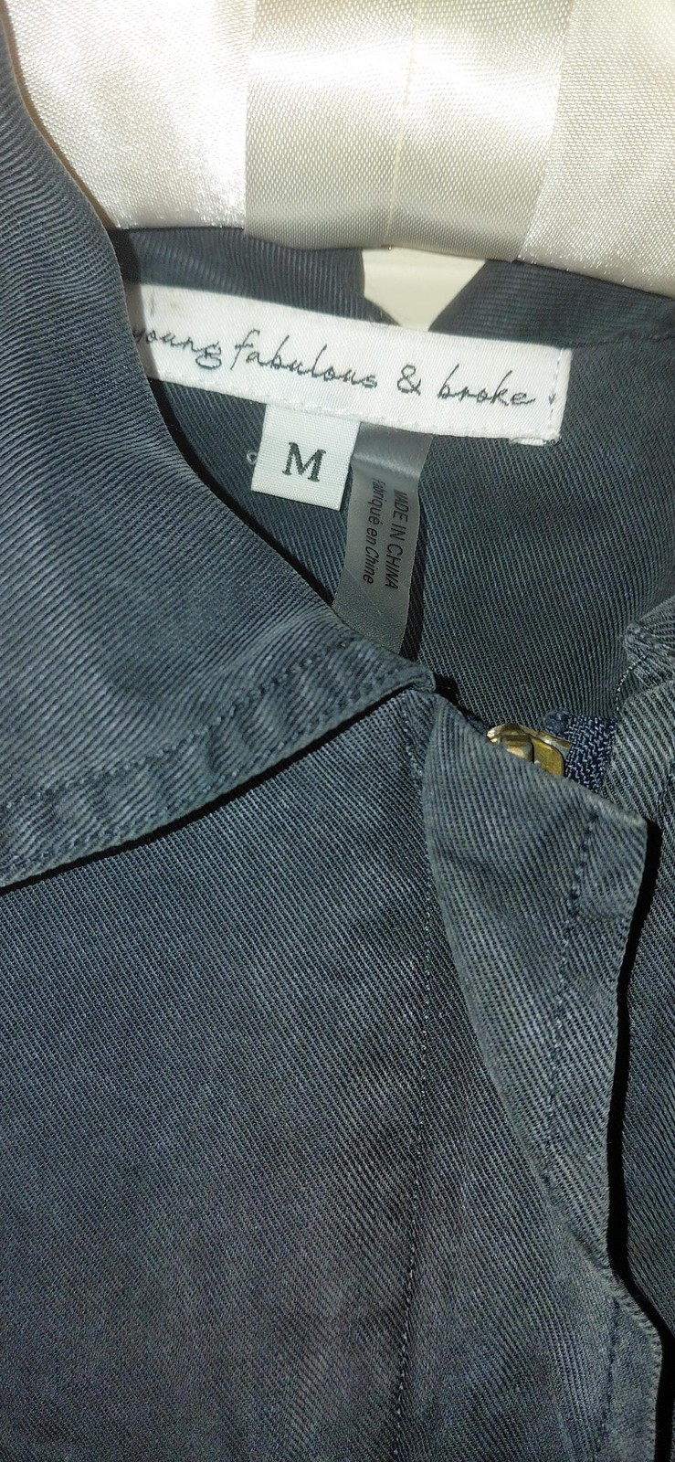 Young Broke Navy Utility Jacket, Lightweight, Button-Front, Preppy Style