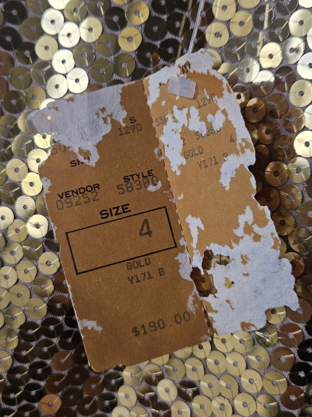 RARE NEW Vintage Bergdorf Goodman Plaza NY Baldanza Size 4 Gold Sequin Skirt NWT