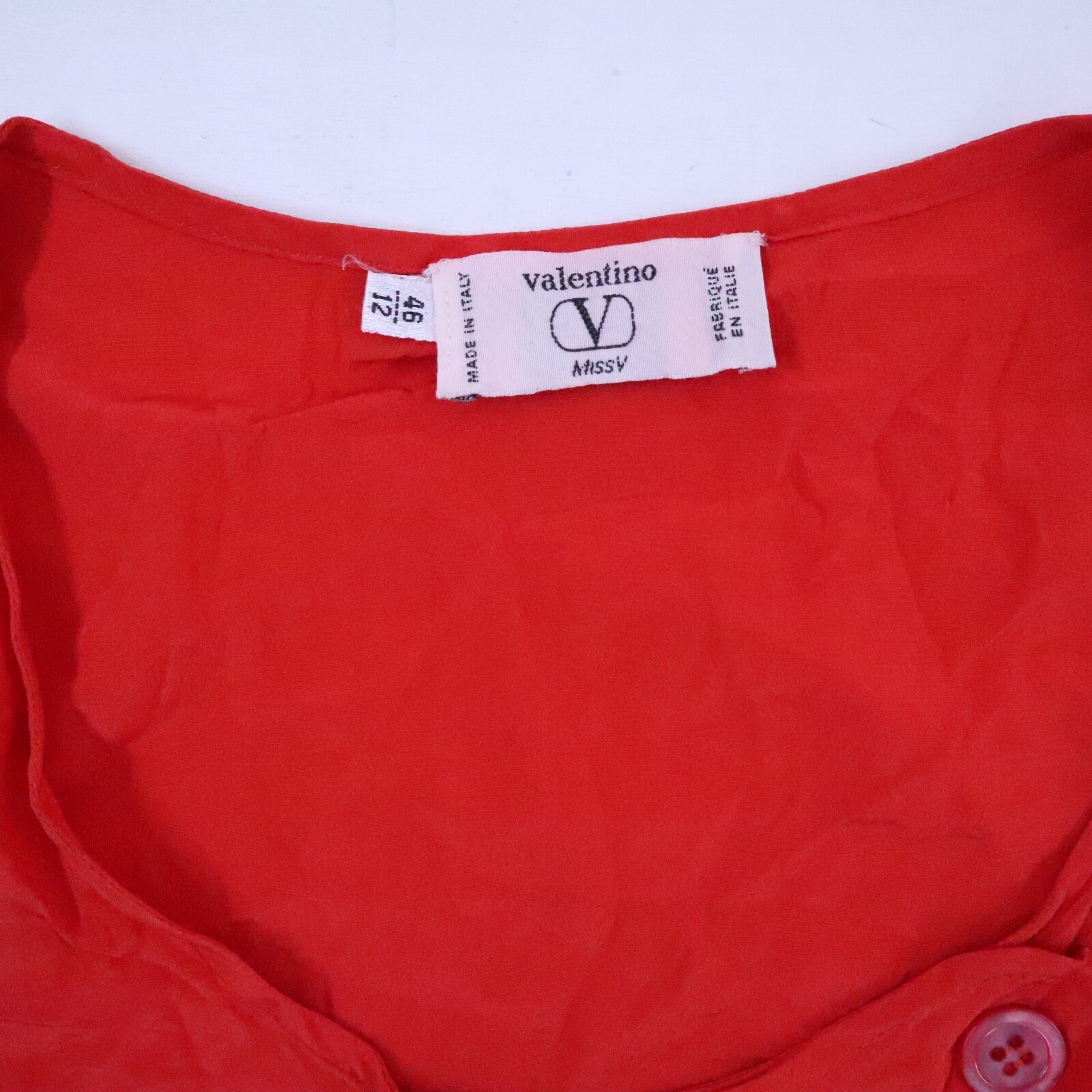 VALENTINO SILK SILK SOIE VINTAGE JERSEY SHIRT SHIRT RED