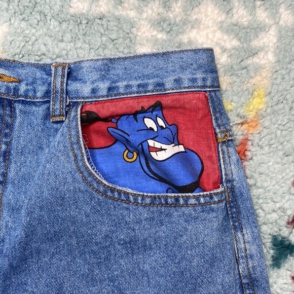 Vintage 90s Aladdin patched baggy jeans true vintage 28” waist Donnkenny
