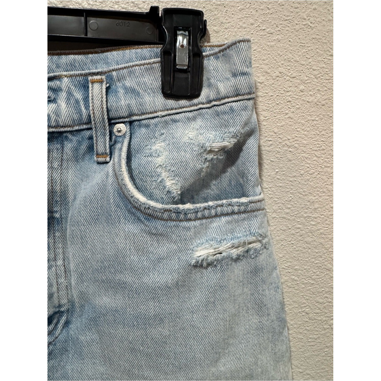 AGOLDE Skirt Light Blue Distressed Denim Mini size 26 $148