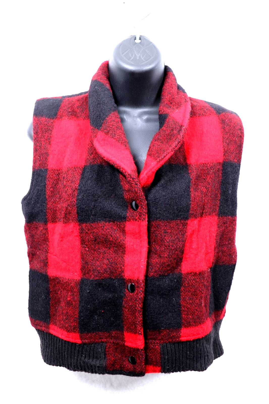 VTG 80s Woolrich Women’s Check Plaid Vest Size Small Wool Nylon Blend USA Made