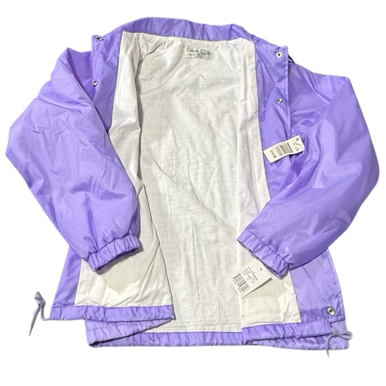 Vintage NOS 1980s Lilac Wind Breaker Jacket Current Seen Size M Snap Front New!!