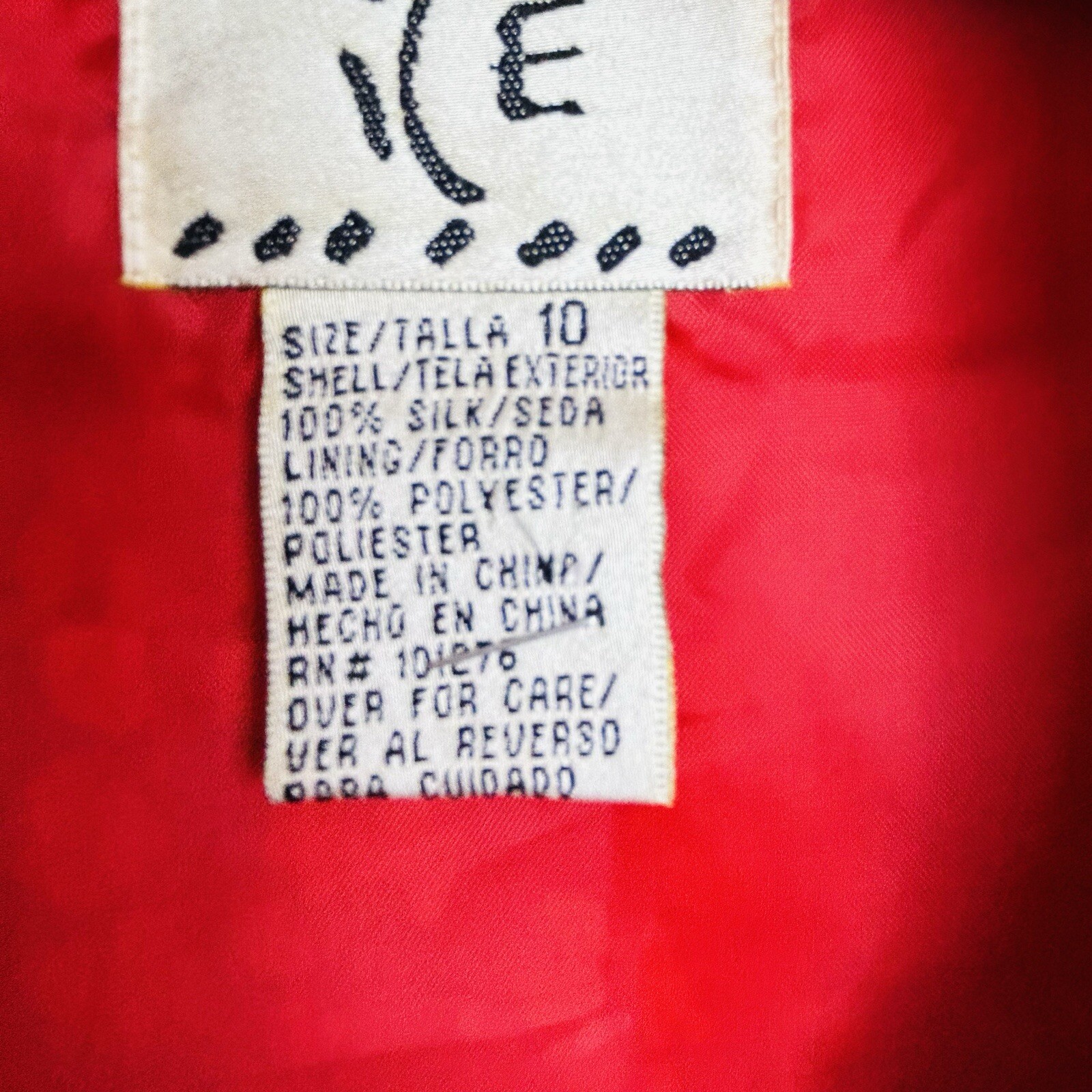 VTG 80s ICE 100% Silk Wrap Vest Blouse & Pants Set, Size 10 Pink Red Dots *read*