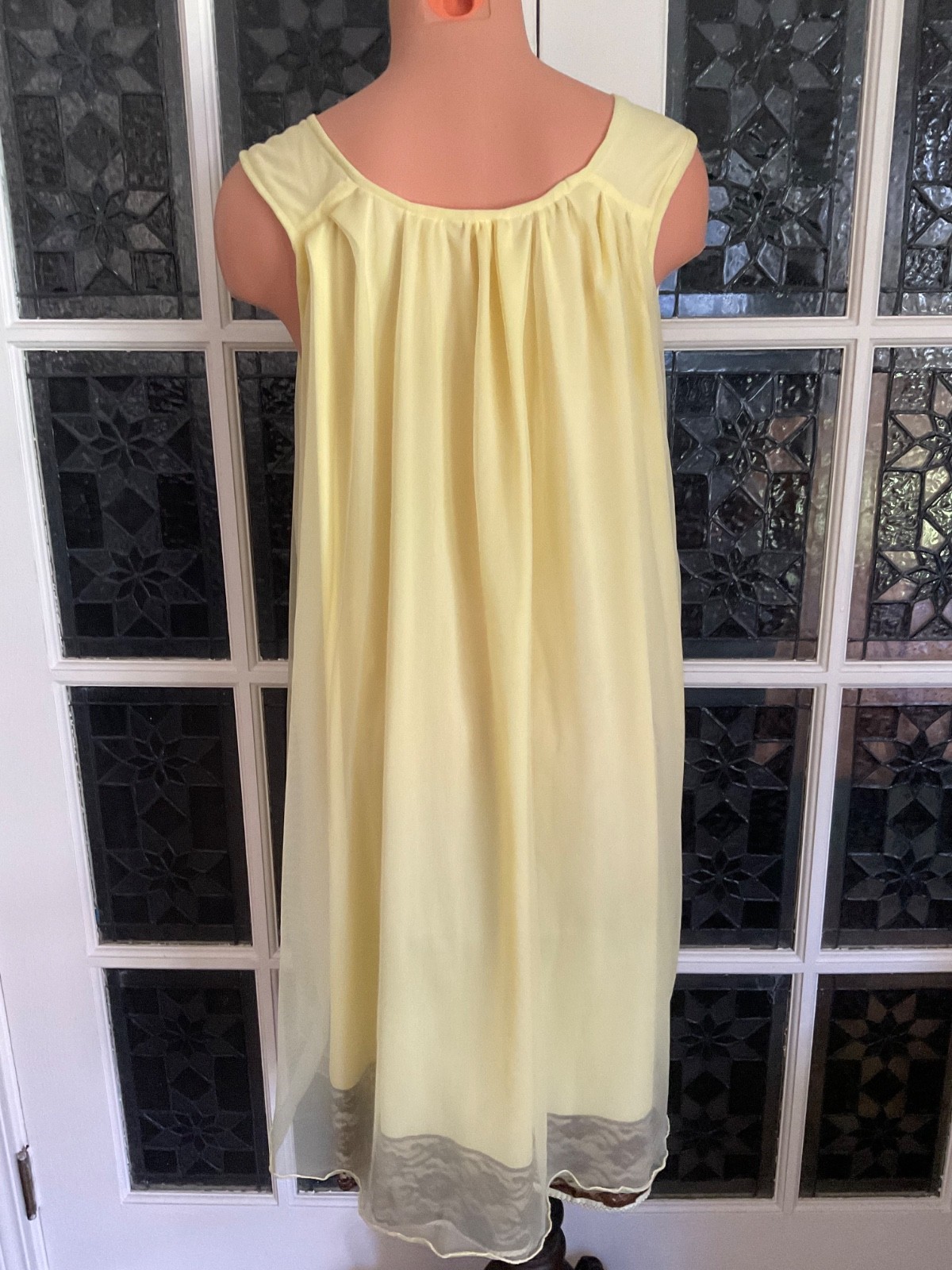 Vtg. 1960’s Peignoir Set Babydoll Nightgown 4 Layers Chiffon Nylon Lace Trim M/L