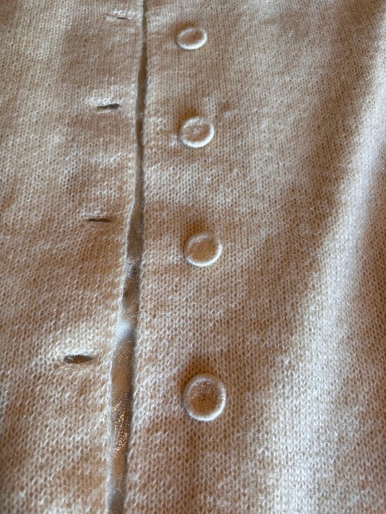 1920s Vtg Womens Home Sewn knit fabric Coat covered Buttons satin lining size M