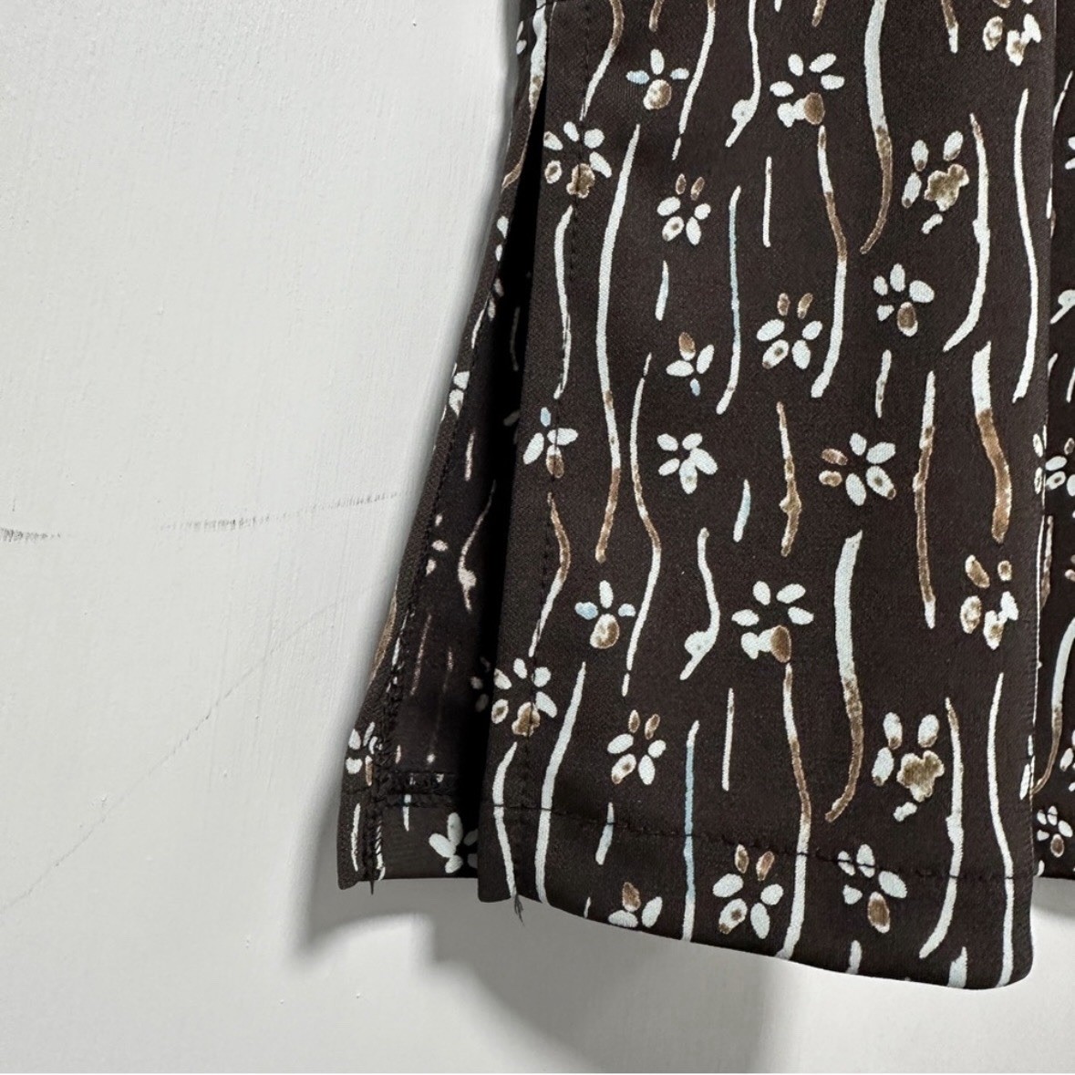 Vintage 90s Axcess Chocolate Brown Floral Midi Skirt Women’s Size Medium Boho