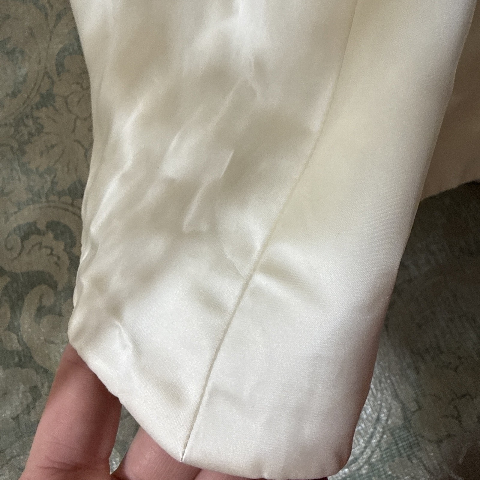 VTG silk wedding gown handmade from 1969 watteau lace train over 7 ft sz 8