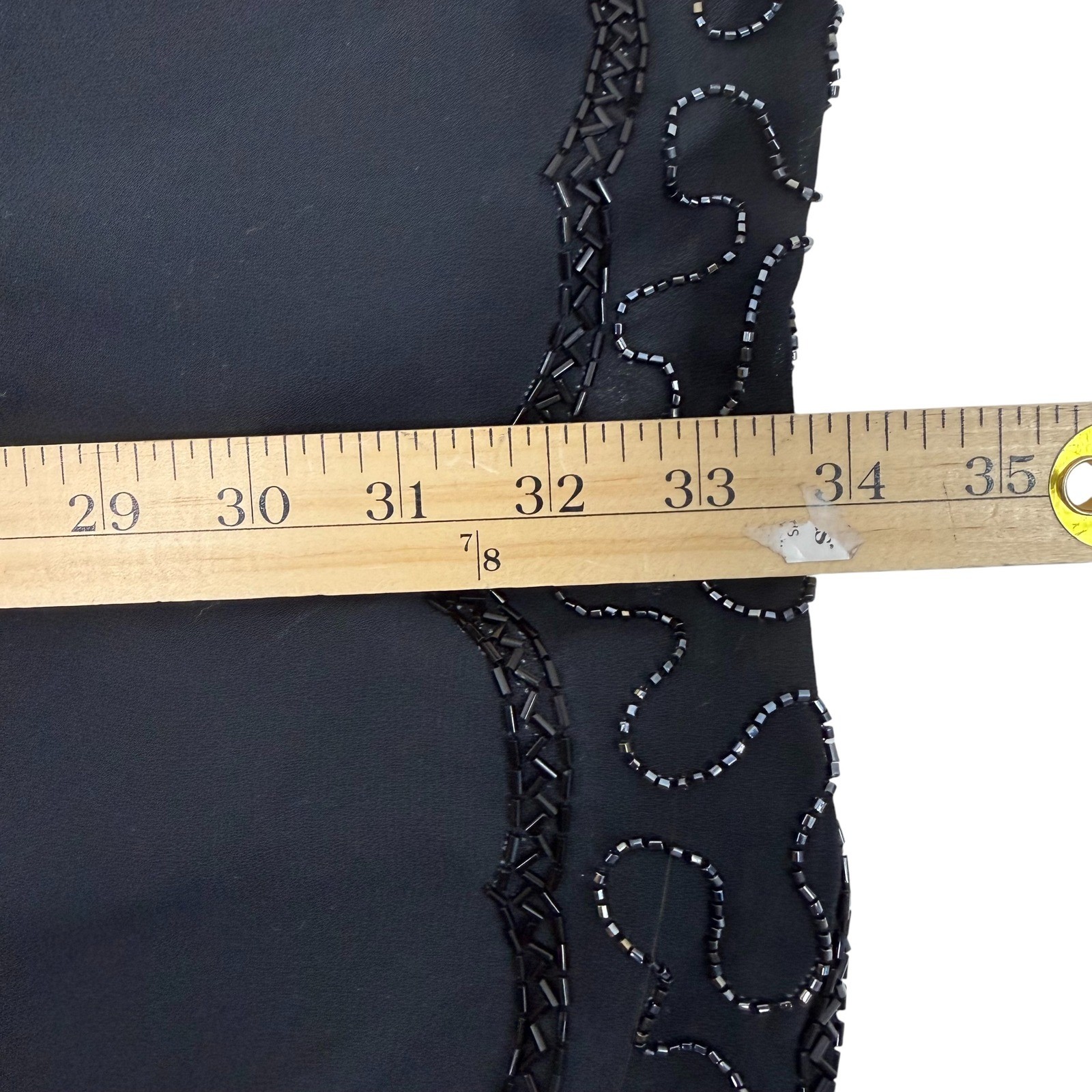 VTG 90s Samuel Scott Beaded Dress and Duster Set Black Made in USA Evening Glam