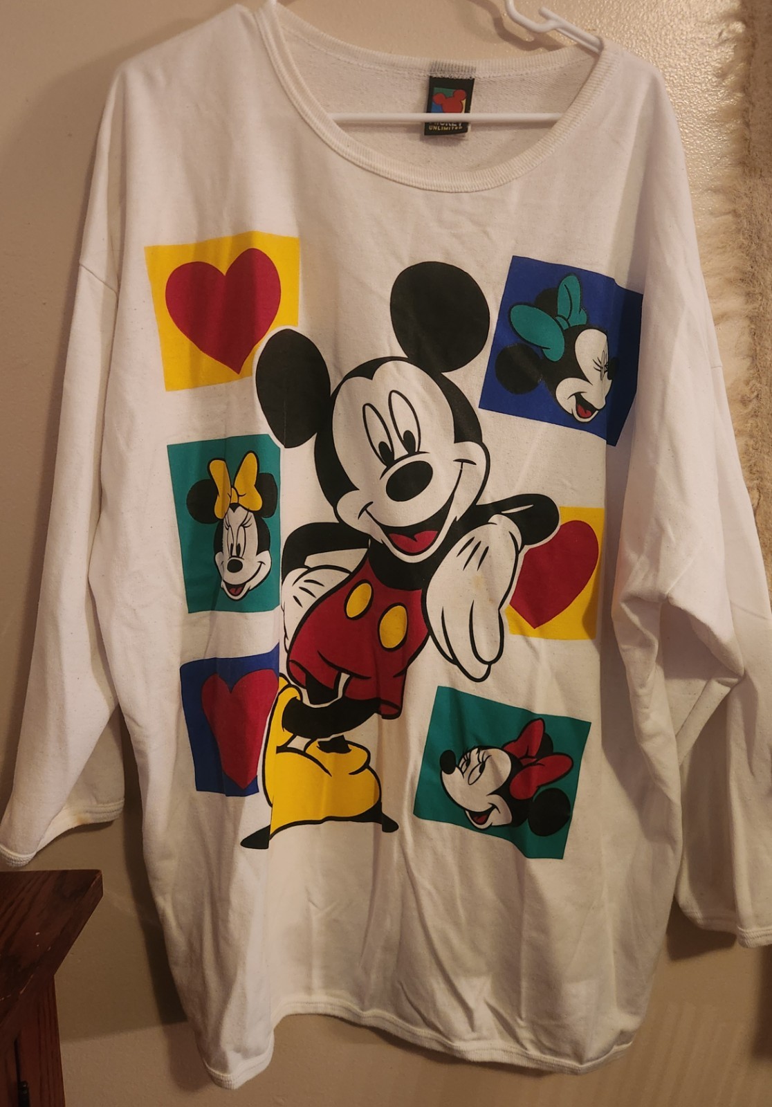 Vtg 90s Mickey Mouse T-shirt Mens 2XL Unlimited Land N Sea Cartoon AOP Disney