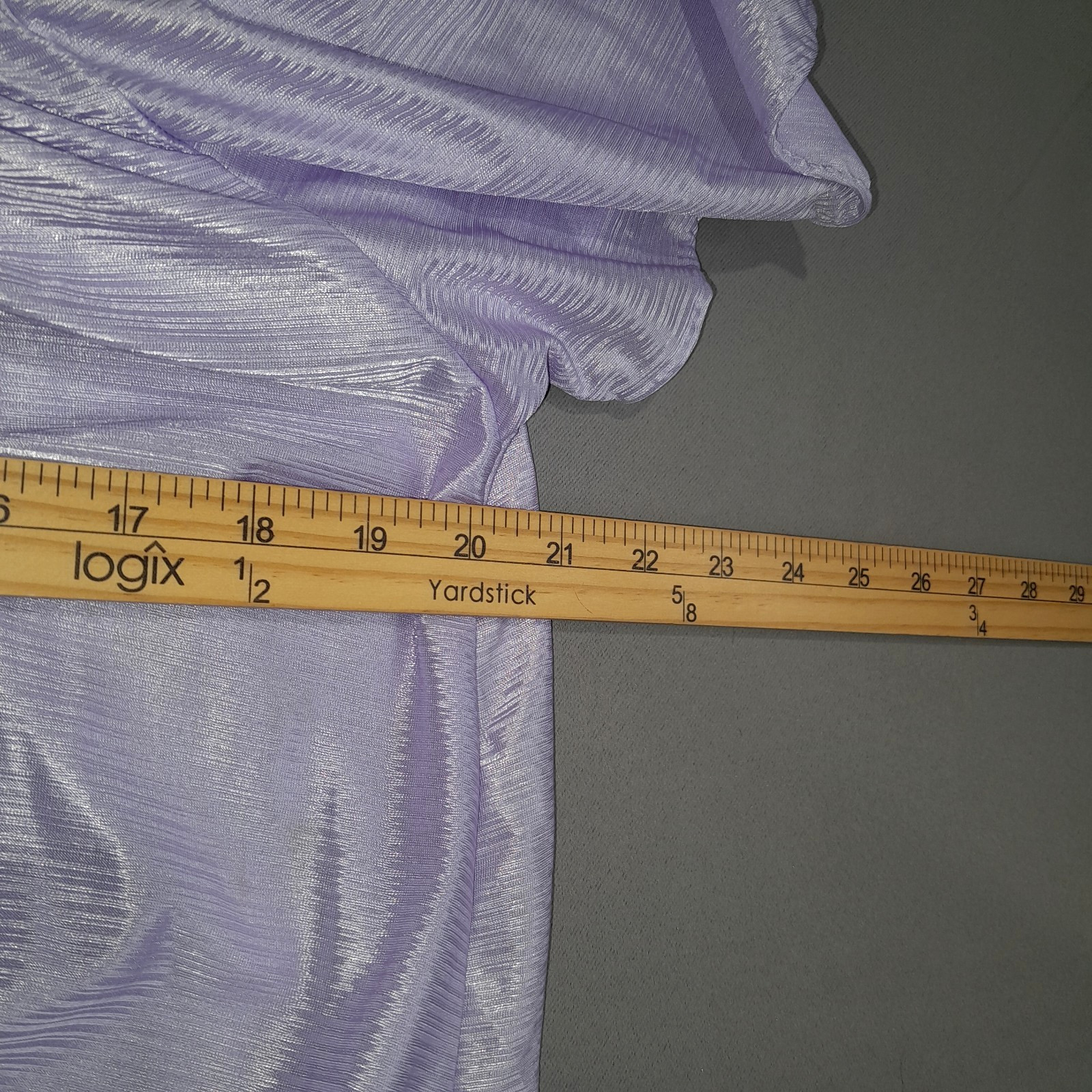 Vintage Elana Nightgown Lavender Nylon One Size Shiny Shimmer Lace Trim Made USA