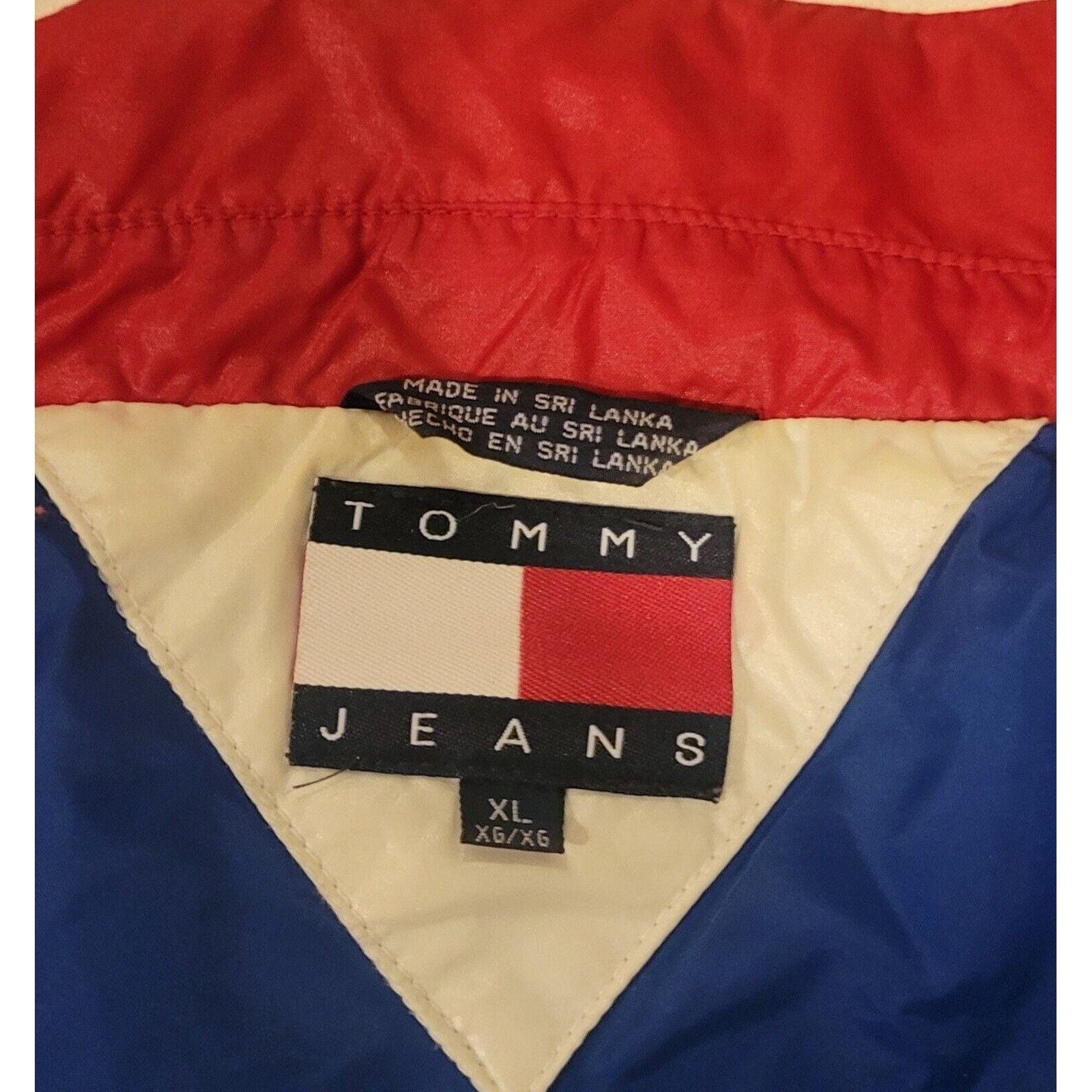 Vintage Y2K Tommy Jeans Cropped Full Zip Windbreaker Womens Size XL Hilfiger