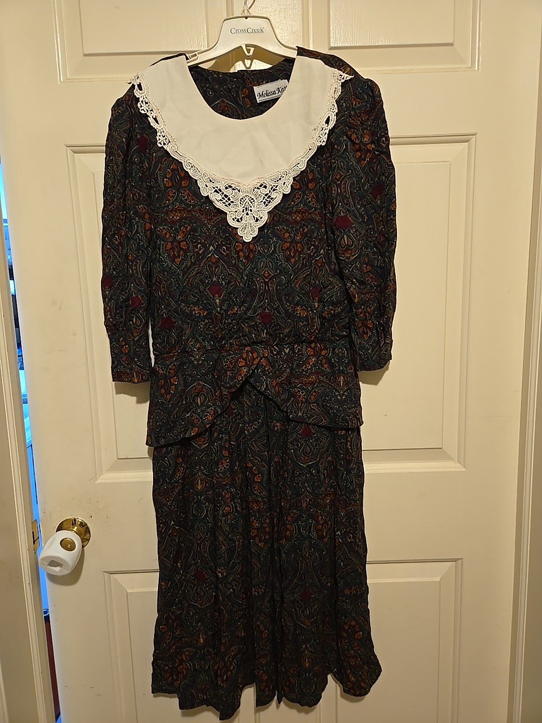 VTG 90s Melissa Kay Maxi Dress Size Bust 36, Waist 28 Peasant Cottagecore