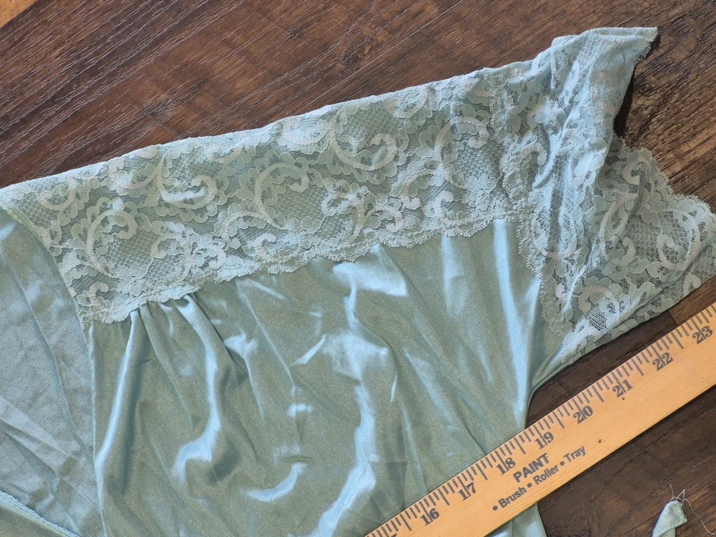 Vintage 1970s Maidenform Dreamwear Maxi Nylon Robe Dusty Blue Large USA Made