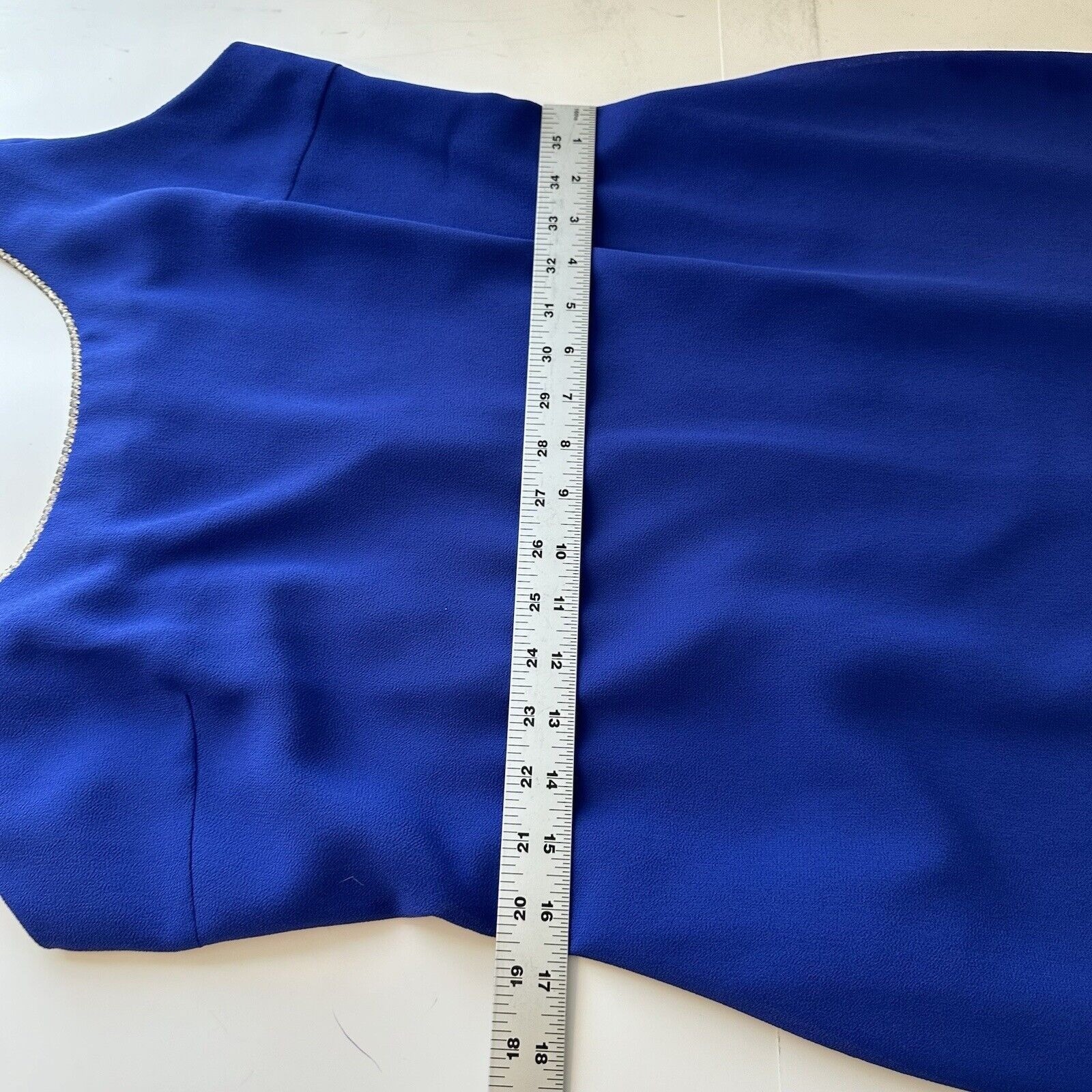 Vintage 90’s Onyx Nite Royal Blue Formal Mini Dress 8 Medium Rhinestone Evening