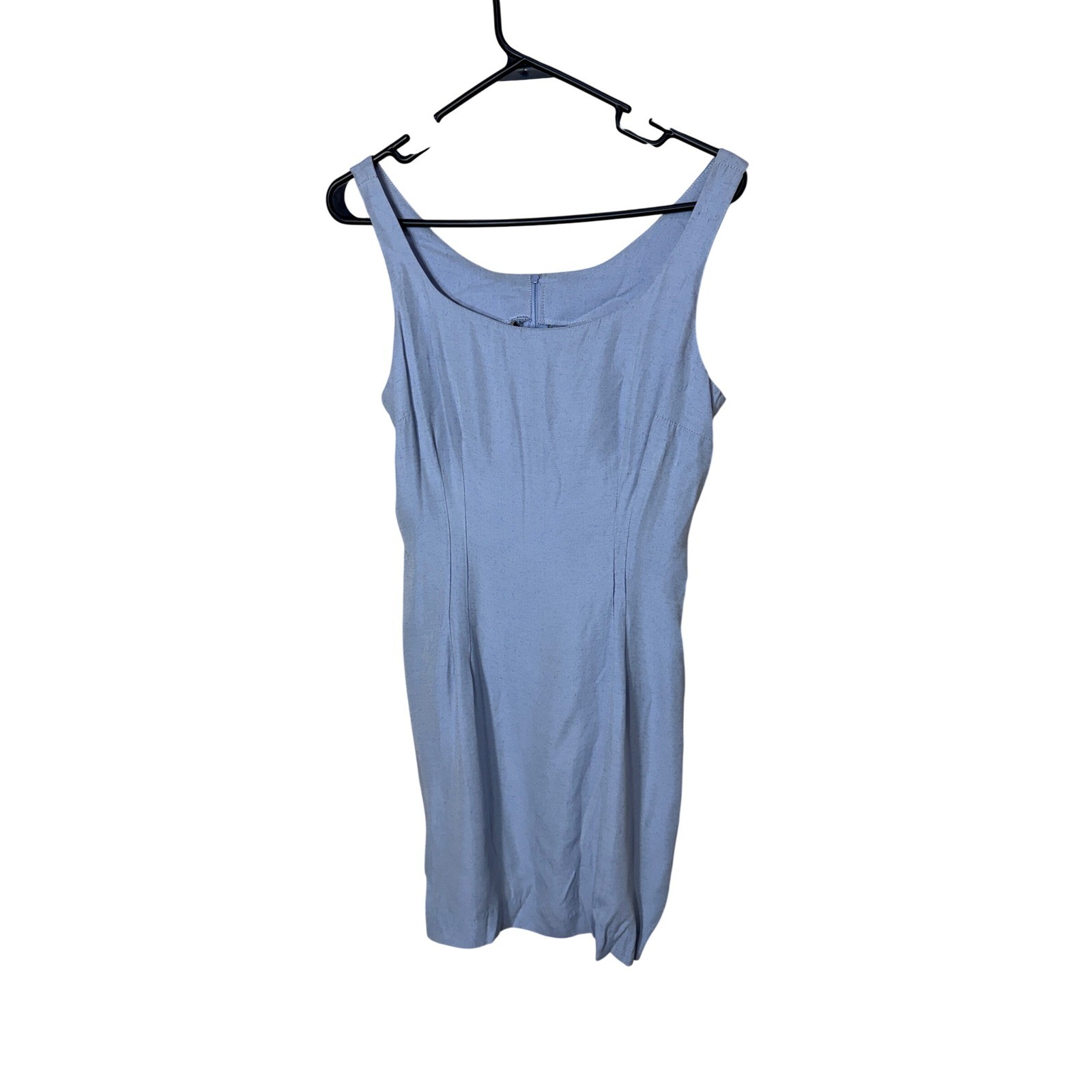 Vintage Rabbit Blue Sheath Dress Sleeveless Scoop Neck Size 11/12 USA