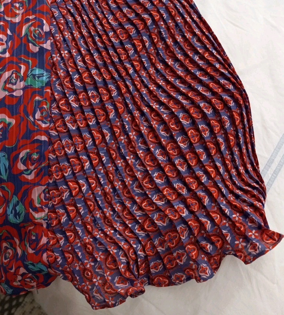 VTG Retro DIANE FREIS Original Dress Womens 1980s Midi Elastic Waist SIZE 10-12