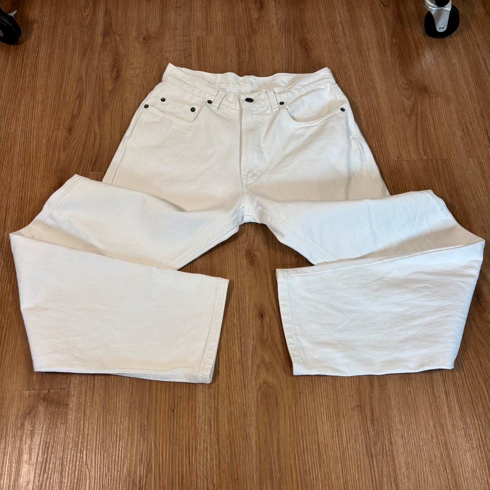 VTG Gap Jeans Loose Fit 90s Women’s Sz 26 White Made in USA Coastal Minimalism