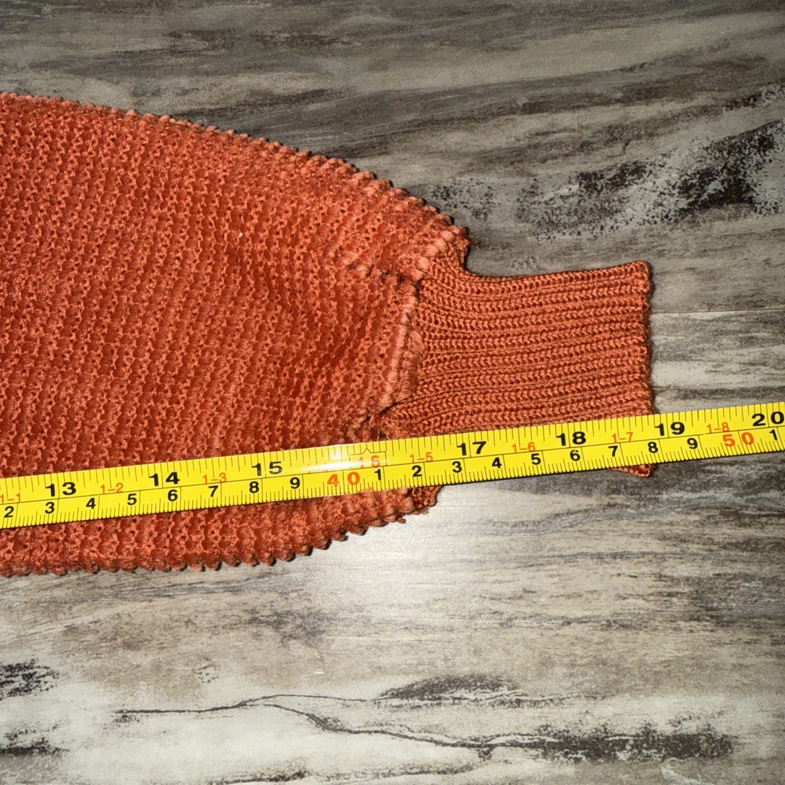 VTG Disco JF Adams Women’s Acrylic Rust Orange Textured Long Sleeve Shirt Read