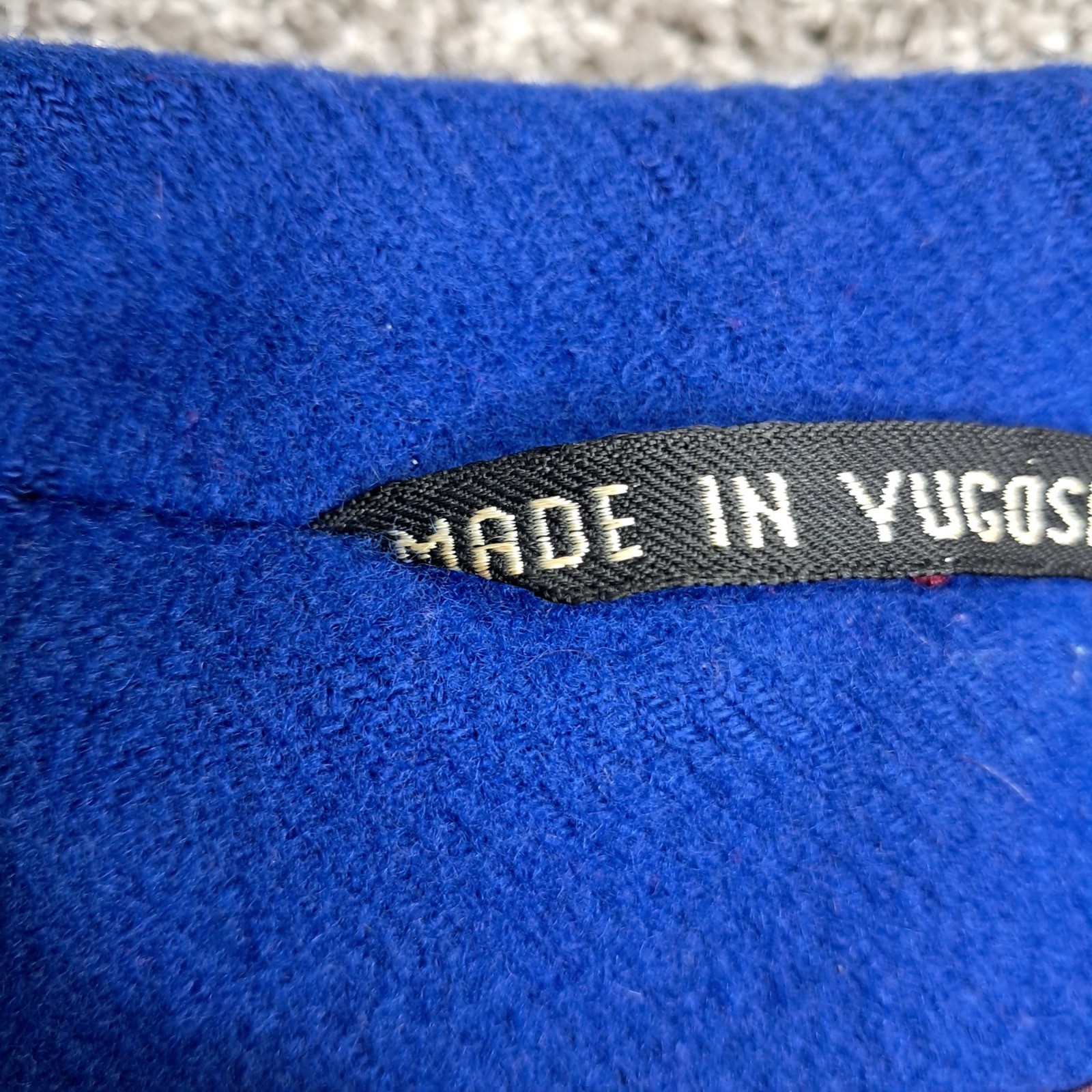 Gallery Vintage Royal Blue 100% Pure Wool Double Breasted Coat Yugoslavia Sz 12