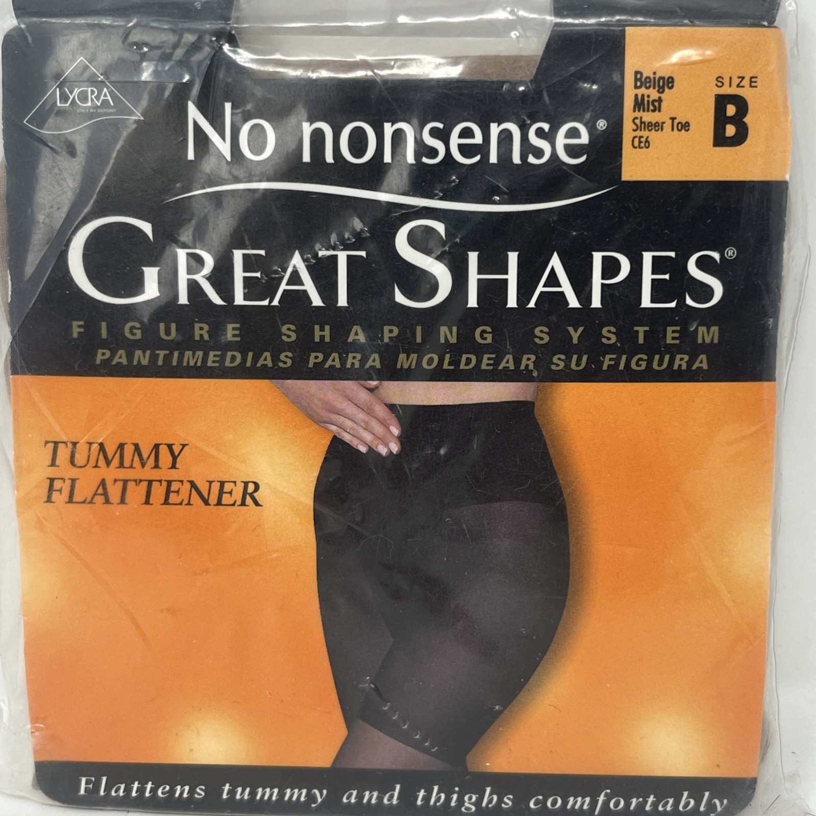 No Nonsense Great Shapes Body Shaping Pantyhose Size B Control Top Beige Mist
