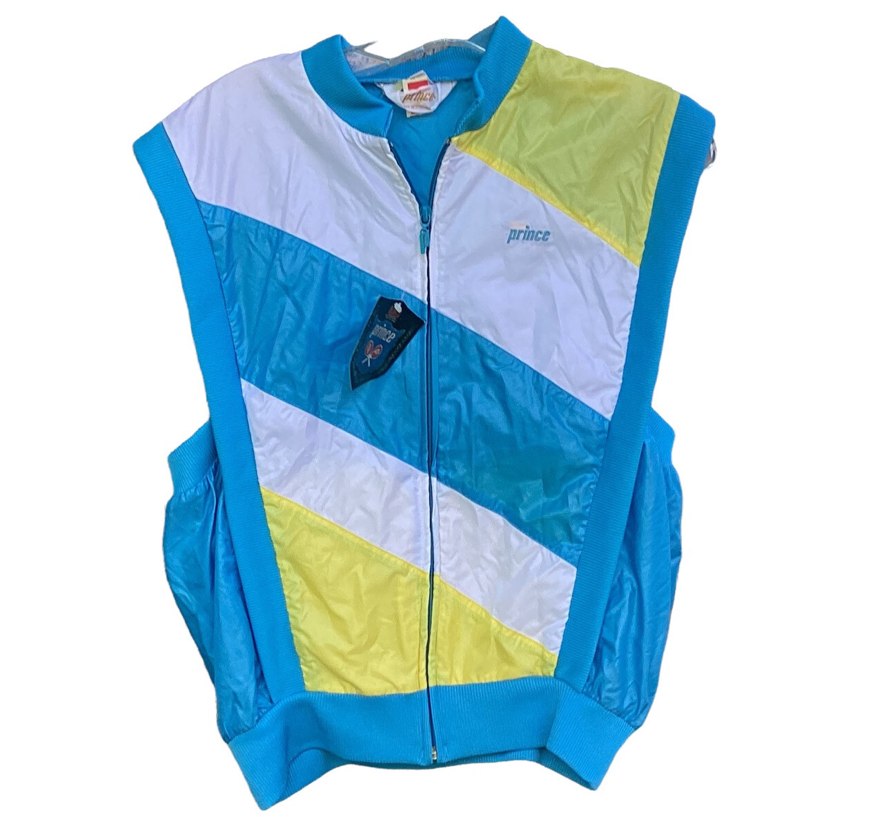Vtg Prince Sportswear Tennis Windbreaker Sleeveless Jacket Ladies NOS Turquoise