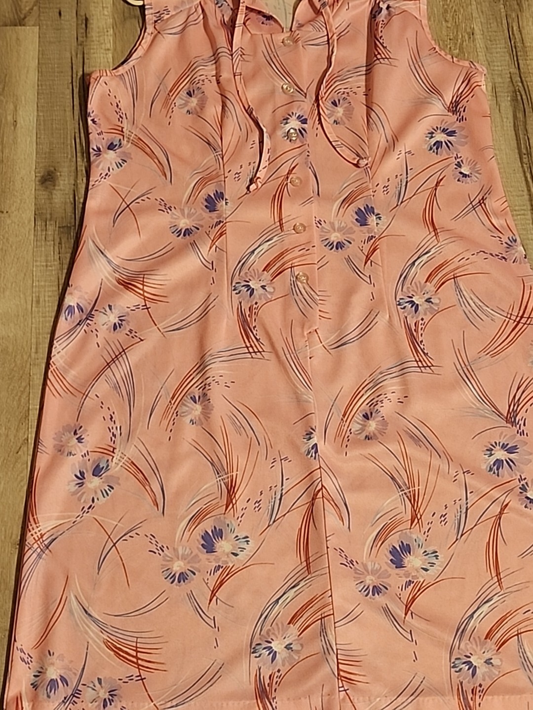 Vintage 70s80s Sleeveless Day Dress Casual Sz 20½ Pink
