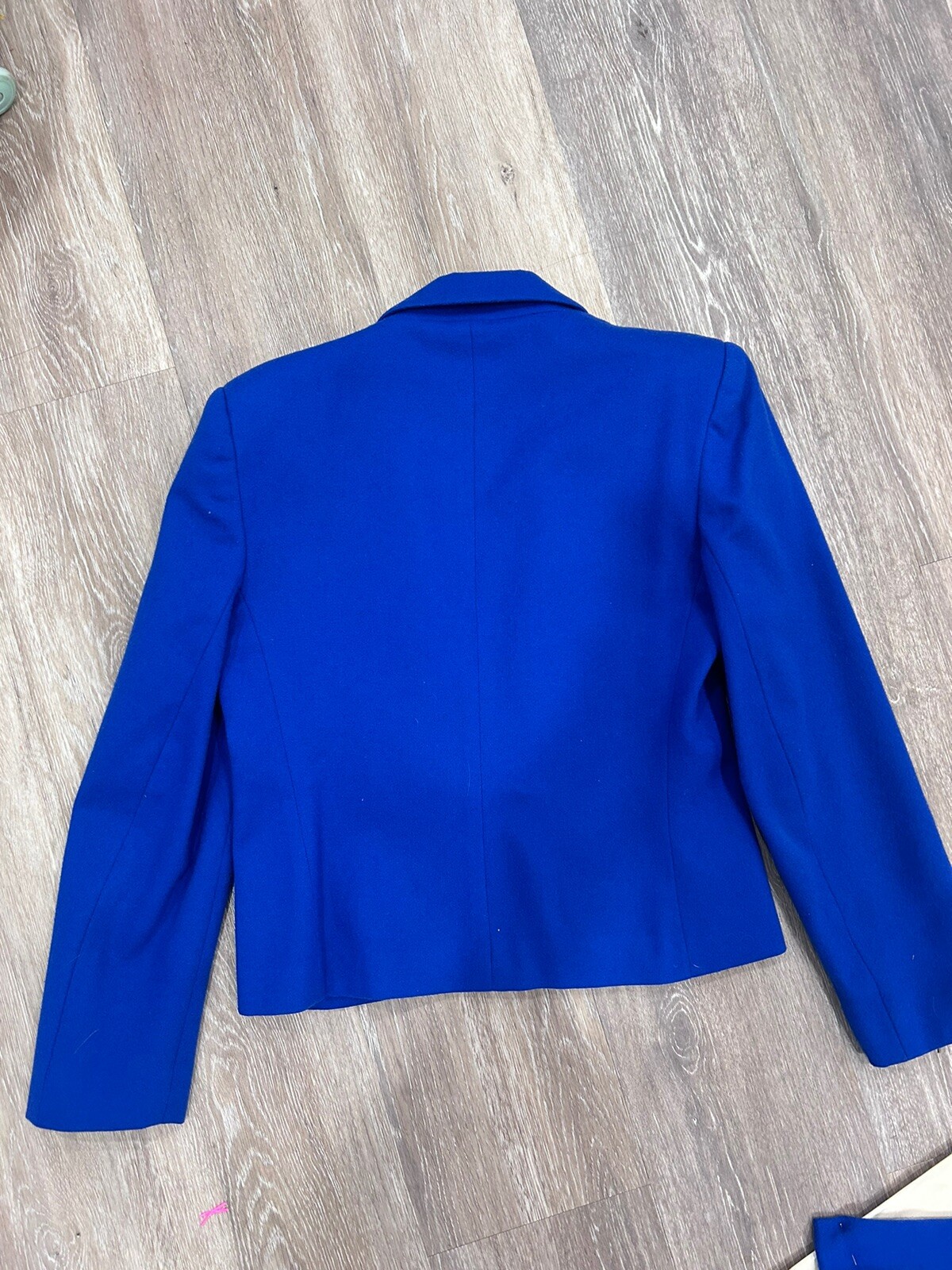 AMAZING Vtg 1960s West Bay Blue 100% Pure Wool Blend 2 PC SKIRT SUIT Sz 4
