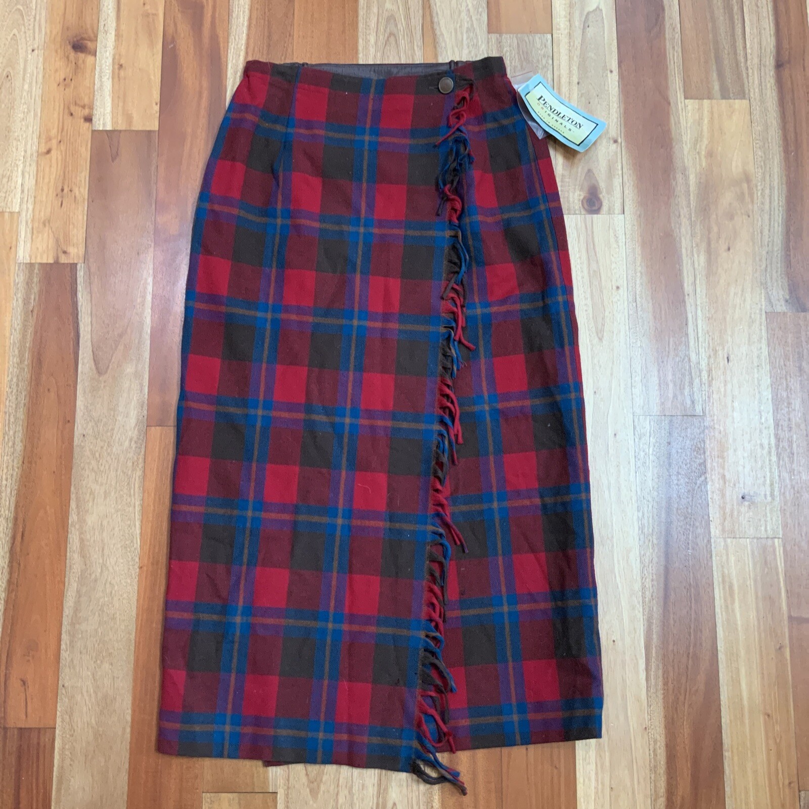 NWT Vintage Pendleton Tartan Virgin Wool Lined Skirt Sz 10 Fringe – MOTH HOLES