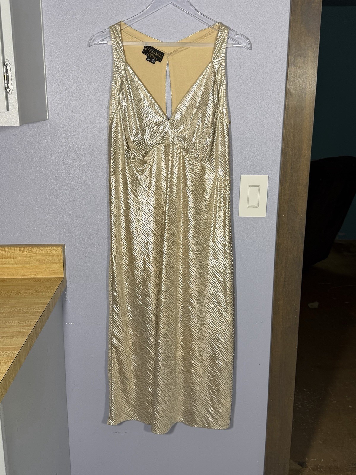 Stop Staring Gold Sleeveless Dress 14