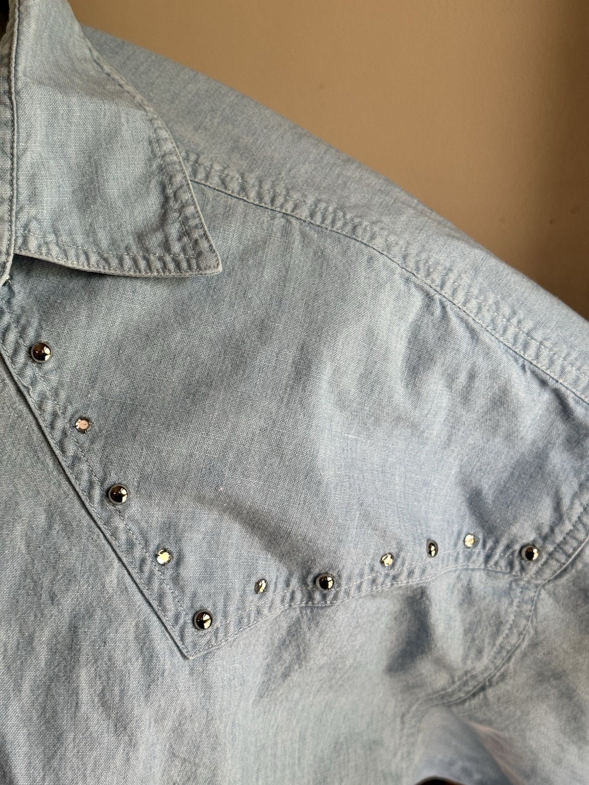 Vintage 90’s Women’s Marsh Landing Oversized Denim Blouse Western Size M Snaps