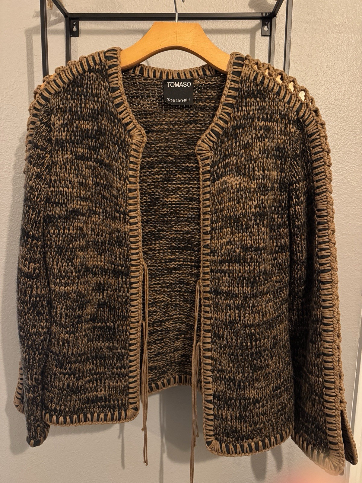 TOMASO STEFANELLI Sweater ￼ Cardigan Haute Couture Made in Italy Size 46/US 10