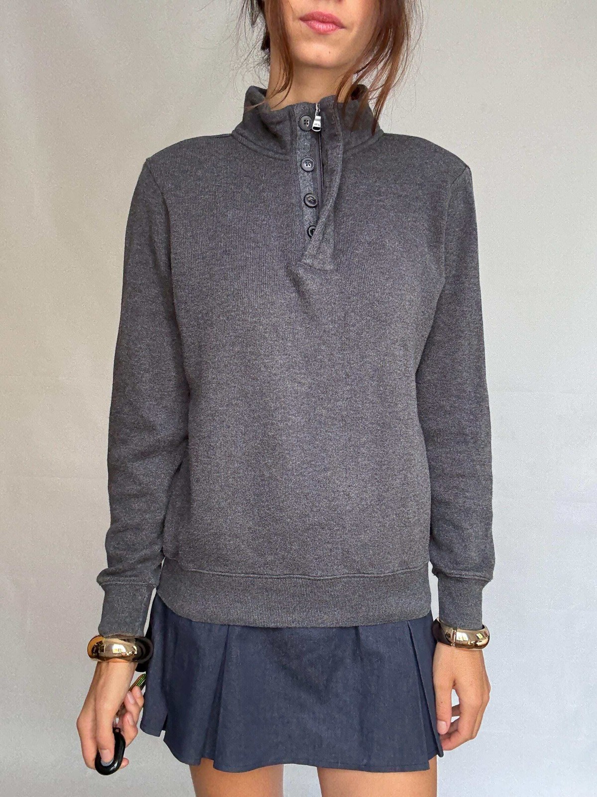 Dark gray McGregor pullover sweatshirt, cotton men’s jumper, M, Branded wear