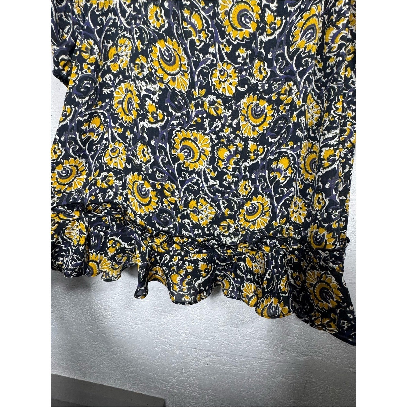 VERONICA BEARD Ida Floral 100% Silk Mini Boho Dress Sz S XS 0 paisley Floral