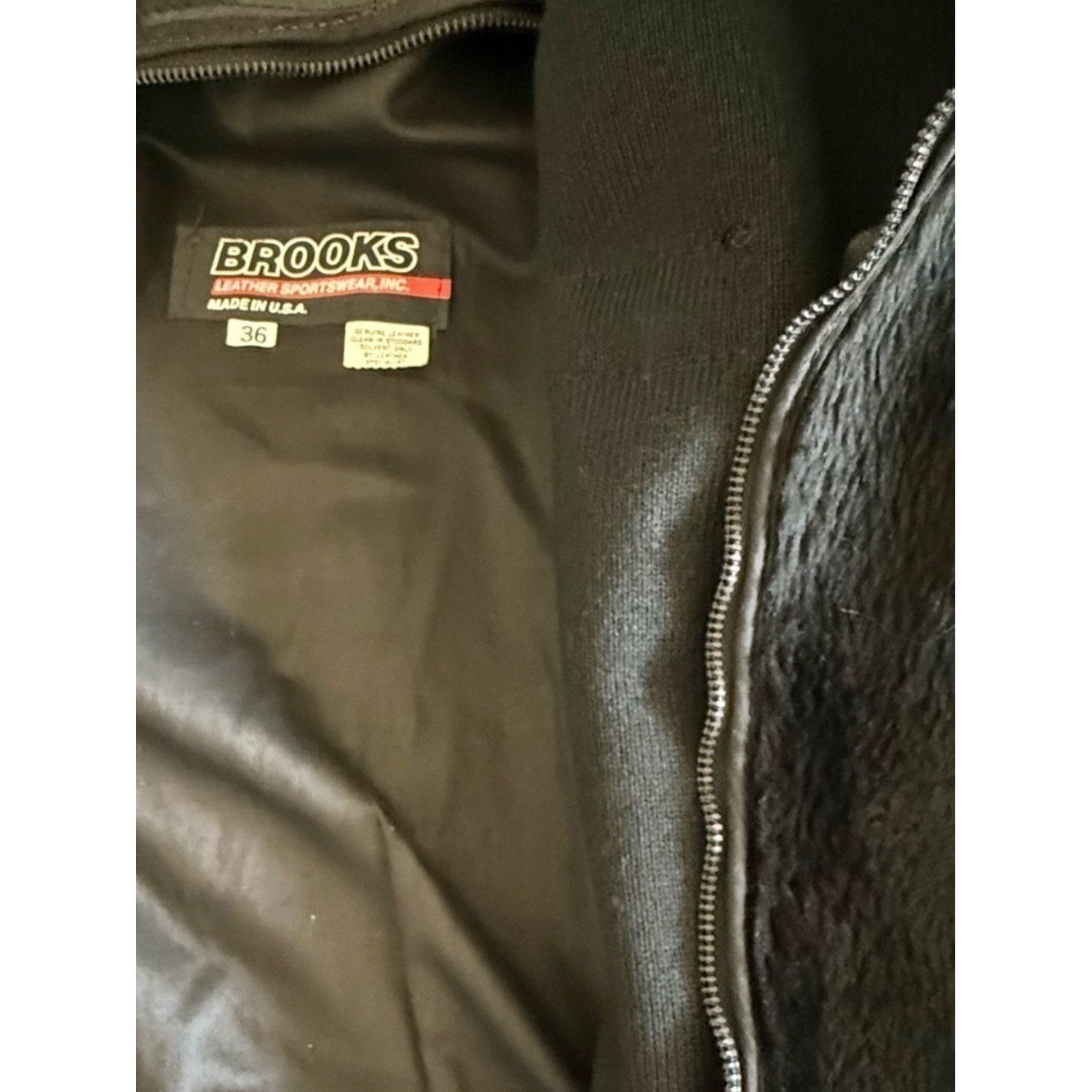 Brooks Jacket Black Size 36 Zip Liner USA