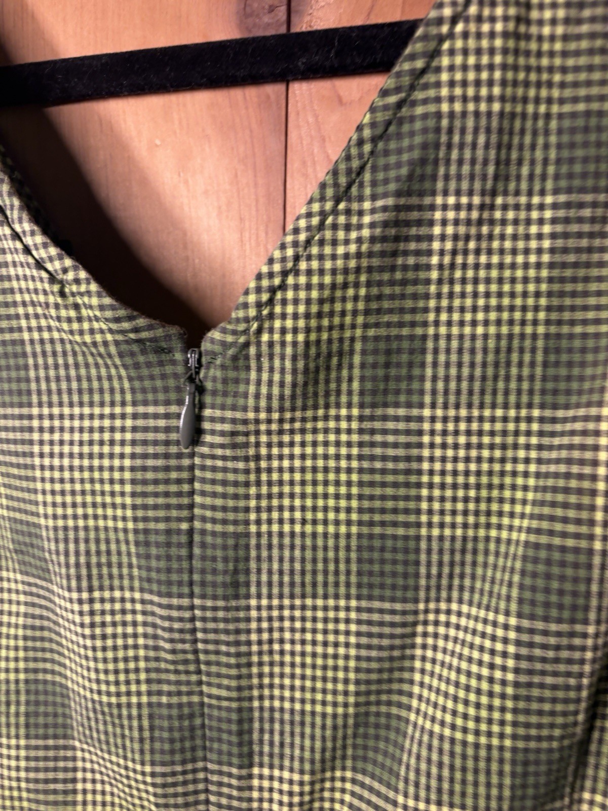 VTG Plaid dress Venezia Green Summer Dress Sz 16 Stretch Y2K Lightweight 38/38