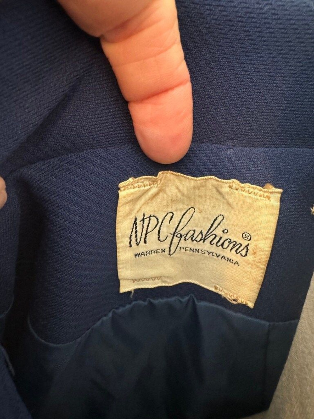 Vintage Navy Poly Car Coat with White Buttons and stitching details – NPC fashio