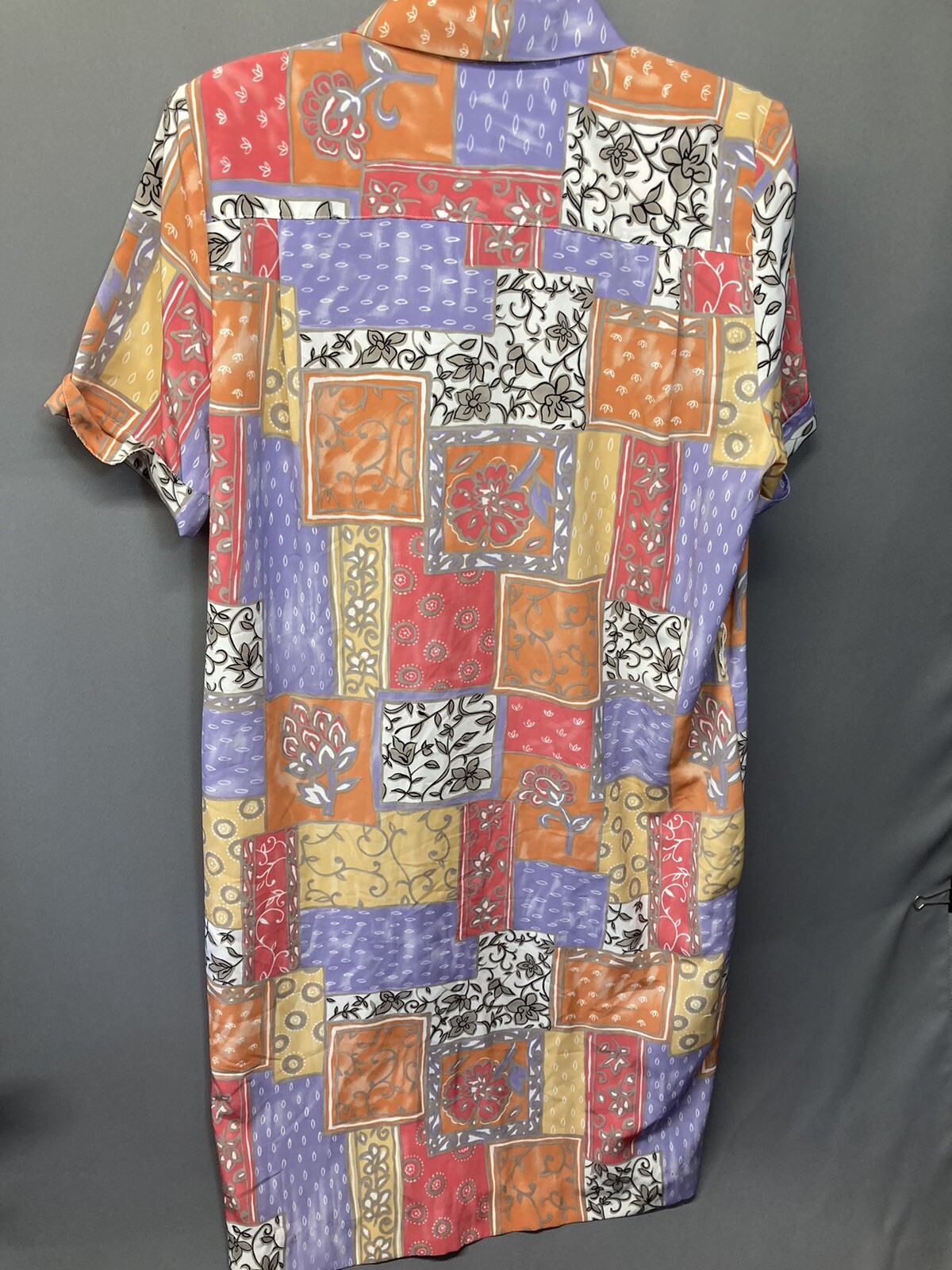 Vintage Shrader Womens 6P Shirt Dress Colorblock Button Up Academia Secretary