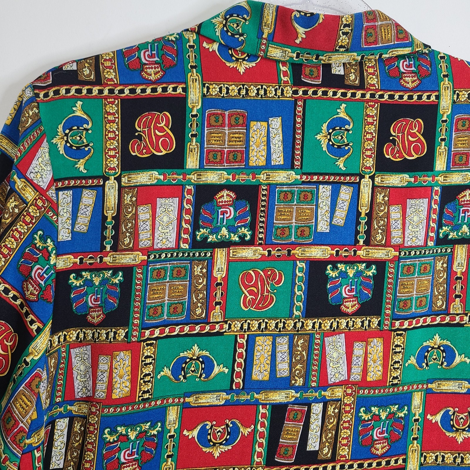 *Unique Vintage Pendleton Cottage Book Library Teacher Blouse Sz10 Lg Novelty